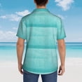 thumbnail image 4 of Fotbe Blue And Turquoise Camisa Hawaiana para Hombre Unisex – Camisa Casual de Verano con Botones de Manga Corta de Algodón y Lino,3X-Large, 4 of 7