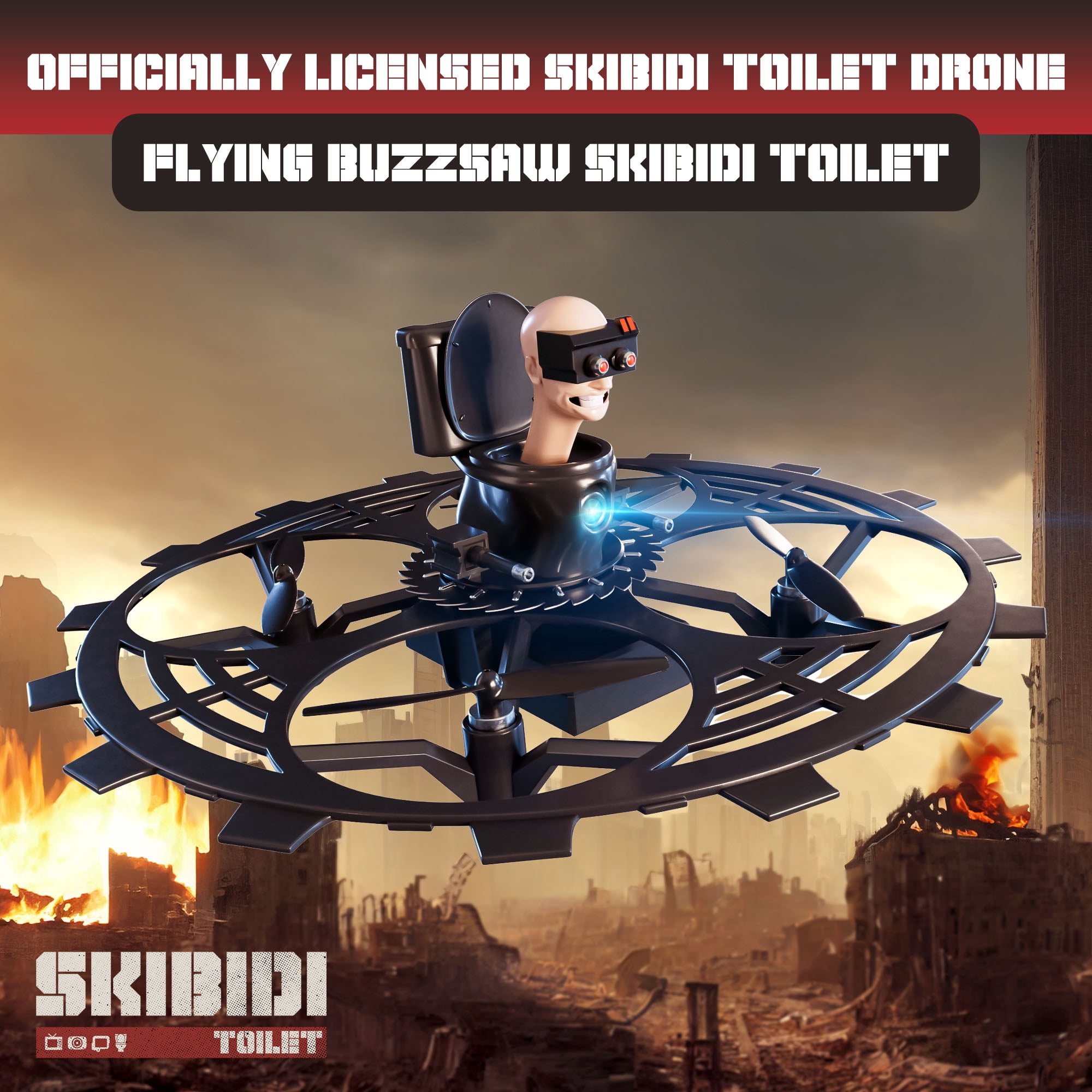 Force1 Officially Licensed Skibidi Toilet Toy RC Drone (Black)