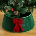 thumbnail image 3 of Christmas Tree Collar - Velvet Xmas Tree Ring Skirt, with Bow Ornament, Rustic Christmas Tree Skirt, Christmas Decorations, 3 of 11
