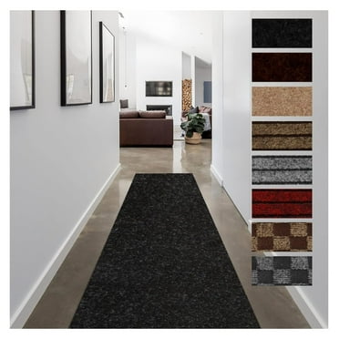Runner Rugs for Hallways, 2FT x 6FT Non Slip Kitchen Area Rug Entryway Runner Laundry Room Rug, Indoor Outdoor Carpet Runners with Rubber Backing, Black