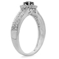 thumbnail image 2 of Dazzlingrock Collection 0.50 Carat (ctw) 14K Blue & White Diamond Halo Cluster Engagement Ring 1/2 CT, White Gold, Size 6.5, 2 of 3