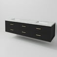 thumbnail image 6 of Castor 72 in W Black Double Bath Vanity and Carrara Marble Top, 6 of 11