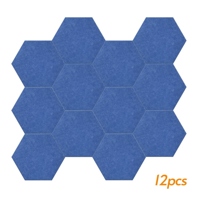 12 paneles acústicos de 14 x 13 x 0 4 pulgadas diseño hexagonal material de fibra de poliéster sonido
