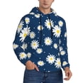 thumbnail image 2 of Lsque Daisies Flowers Pattern Casual Men's Hoodie,Hooded Sweatshirt with Kangaroo Pocket,Pullover Hoodie-3X-Large, 2 of 7