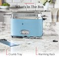 thumbnail image 3 of Russell Hobbs Grille-Pain, 2 Tranches, Design Rétro, Bleu et Acier Inoxydable, TR9150BLR, 3 of 5