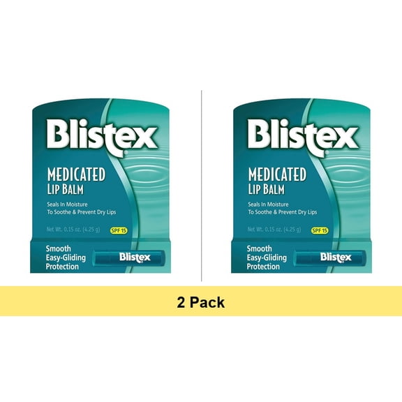 Blistex Complete Moisture Lip Balm for Chapped Lips, SPF 15, 0.15 oz - 2 Pack