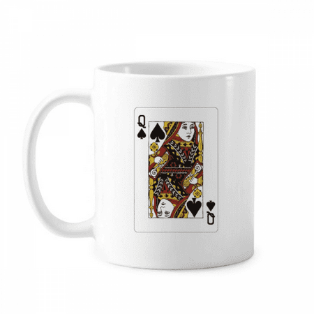 

Playing Cards Spade Q Pattern Mug Pottery Cerac Coffee Porcelain Cup Tableware