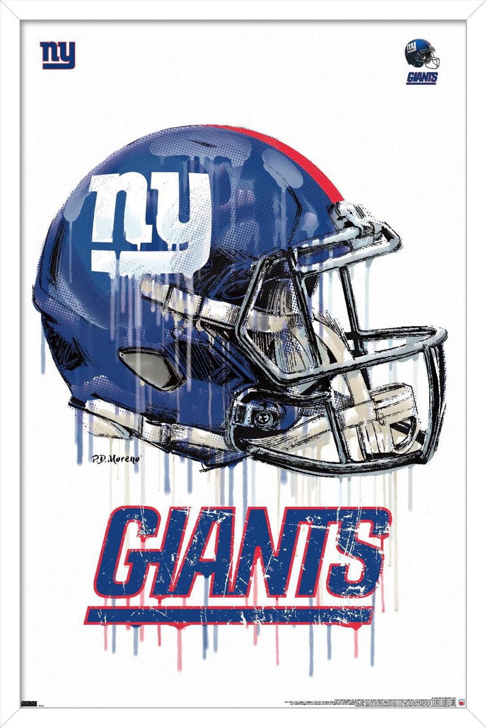 NFL New York Giants - Drip Helmet 20 Wall Poster, 22.375" x 34"