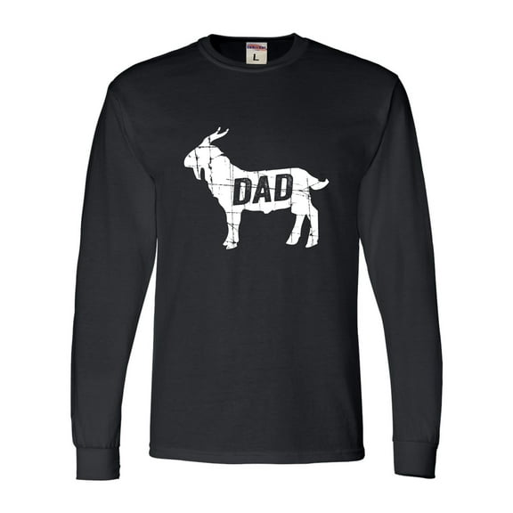 Adult GOAT Dad Greatest Of All Time Funny Father's Day Long Sleeve T-Shirt