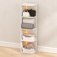 thumbnail image 2 of Furinno PASIR 4-Tier LED Closet Organizers. Open Corner Shelf Storage. White, 2 of 4