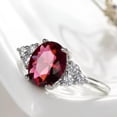 thumbnail image 3 of 6*8mm Rose Red White Cz 925 Silver Jewelry Flower Ring Women's Wedding Size 6-10, 3 of 4