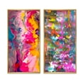 thumbnail image 2 of Designart "Retro Groove Summer Abstract Expressionism" Abstract Painting Framed Wall Art Set Of 2 - Modern Pink Framed Wall Art Set Of 2, 2 of 6