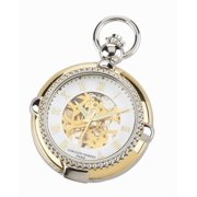 Charles Hubert Gold-finish 2-tone Brass 2-Photo Insert Pocket Watch