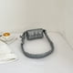 thumbnail image 1 of Bolso Bolso acolchado de algodón con hebilla a cuadros, bandolera con solapa, suave para el trabajo (plata), 1 of 8