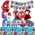 thumbnail image 2 of Decoración de cumpleaños de Spiderman, suministros de fiesta de Spidey y sus increíbles amigos, globo de papel de aluminio para niños, vajilla desechable, 2 of 5