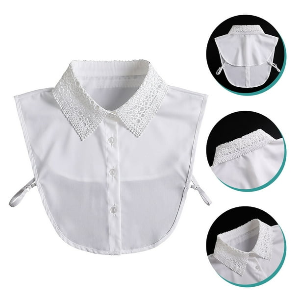 Faux Col En Dentelle Détachable Pour Femme – Blanc, Motif Floral, Style Décontracté