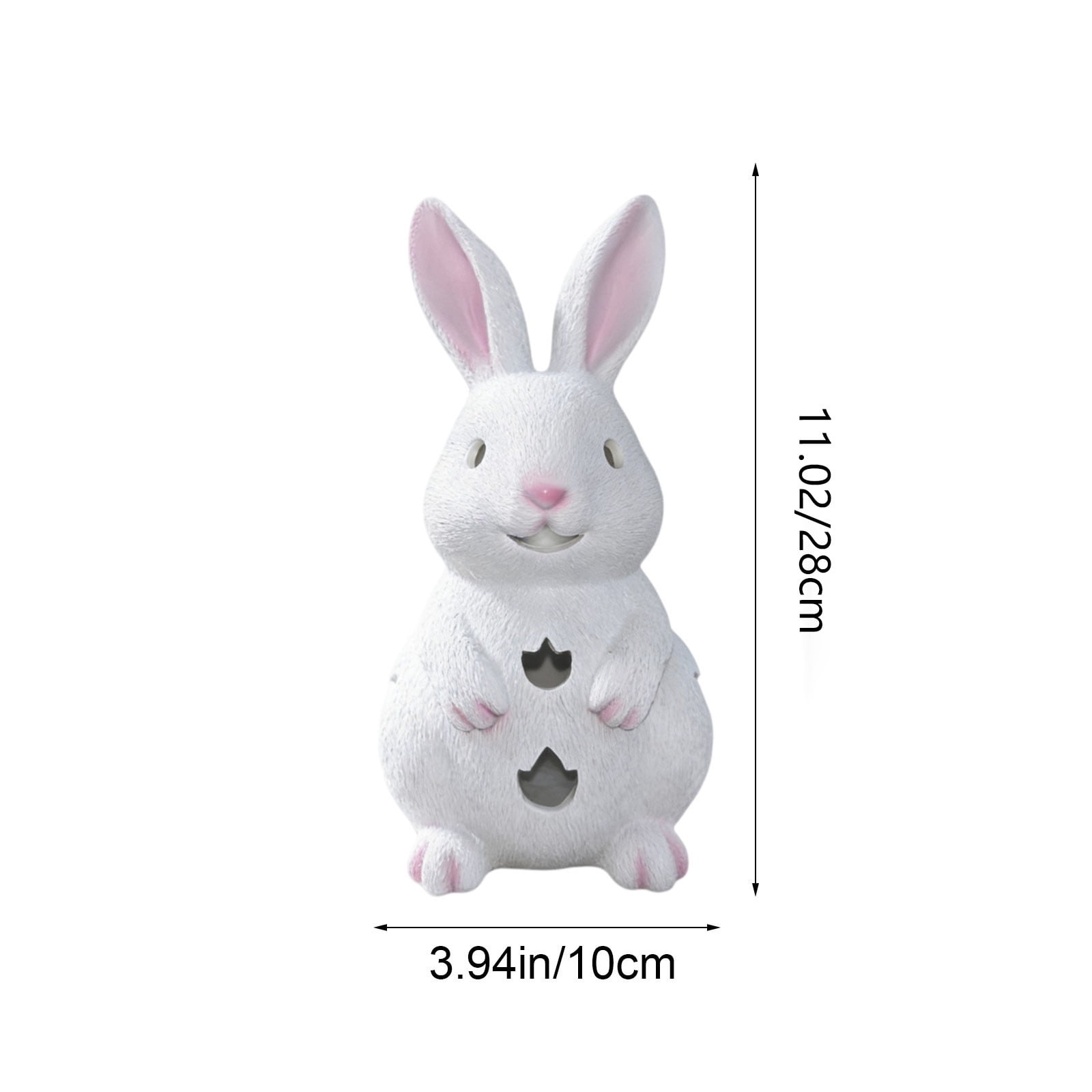 Aff*ordable！Glowing Bunny Ornament Candle Holder LED Light up Resin Easter Statue for Home Garden Decor – Spring Animal Tealight Stand for Table Shelf Mantel Holiday Gift
