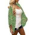thumbnail image 2 of Niuer Women Shirts Floral Print Tops Kimono Sleeve Tunic Shirt Casual Cover Ups Short Sleeves Swimwear Light Green 2XL, 2 of 6
