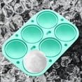 thumbnail image 4 of 6.5x4.5in 6-Cavity Silicone Ice Ball Maker - BPA-Free Sphere Ice Mold for Whiskey/Cocktails, Freezer-Safe & Easy Release Tray (Green)​, 4 of 5