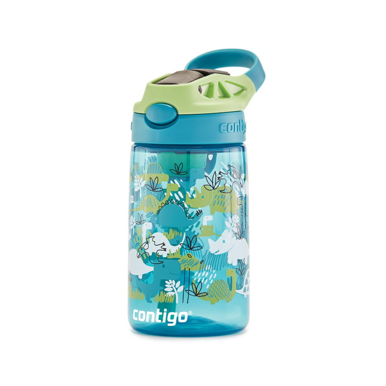Contigo Kids Stainless Steel Water Bottle with Autospout Straw Lid  Blueberry and Green Apple, 13 fl oz.