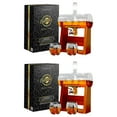 thumbnail image 1 of NutriChef Home Bar Glass Barrel Whiskey Carafe Alcohol Decanter Set (2 Pack), 1 of 9
