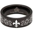 thumbnail image 5 of Fleur de lis Tungsten Carbide Ring, 5 of 9