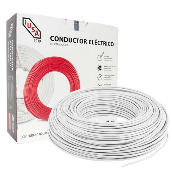 Cable De Cobre Aislamiento Blanco 14Awg 100M Iusa 399319