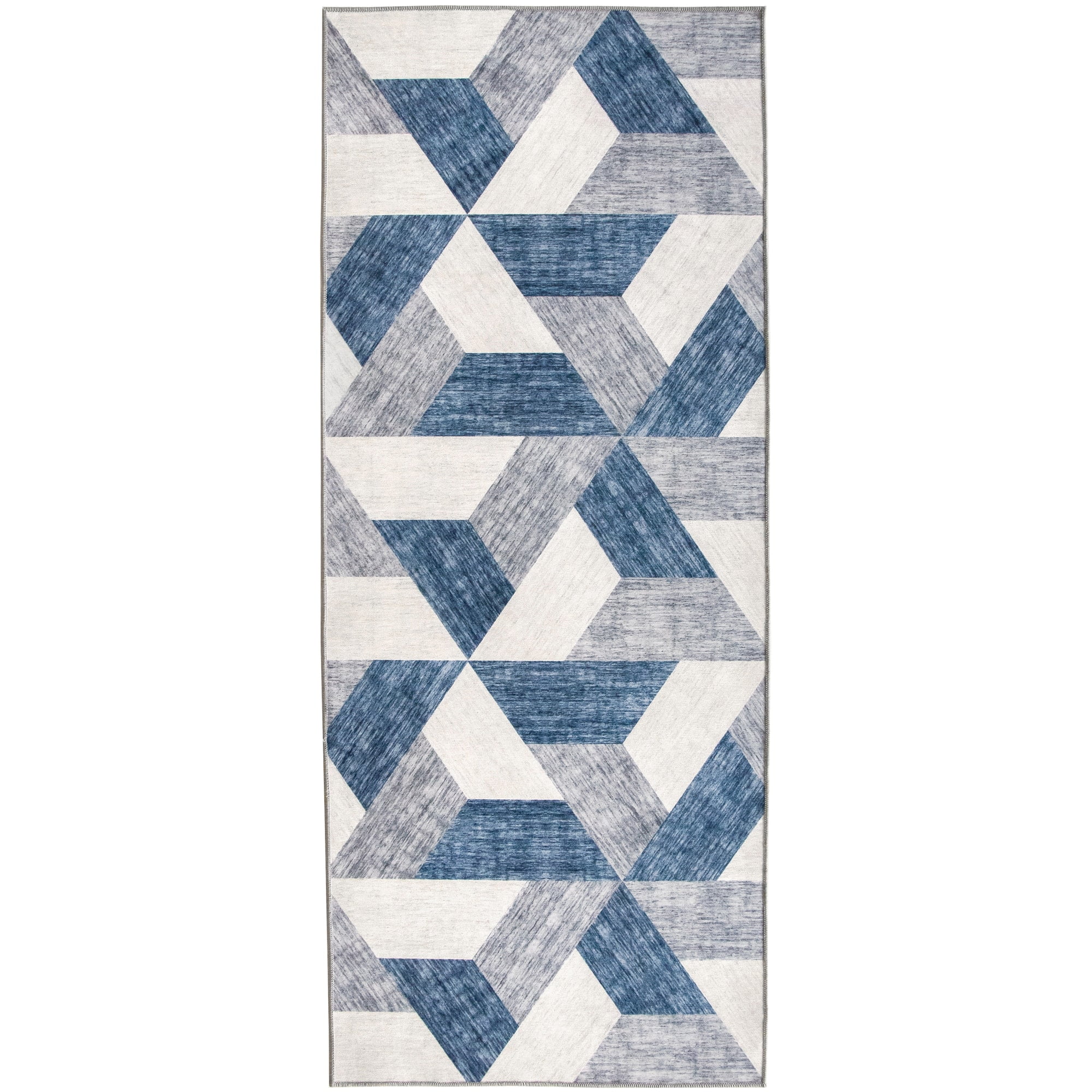 ReaLife Rugs Machine Washable Geometric Blue Ecofriendly Recycled