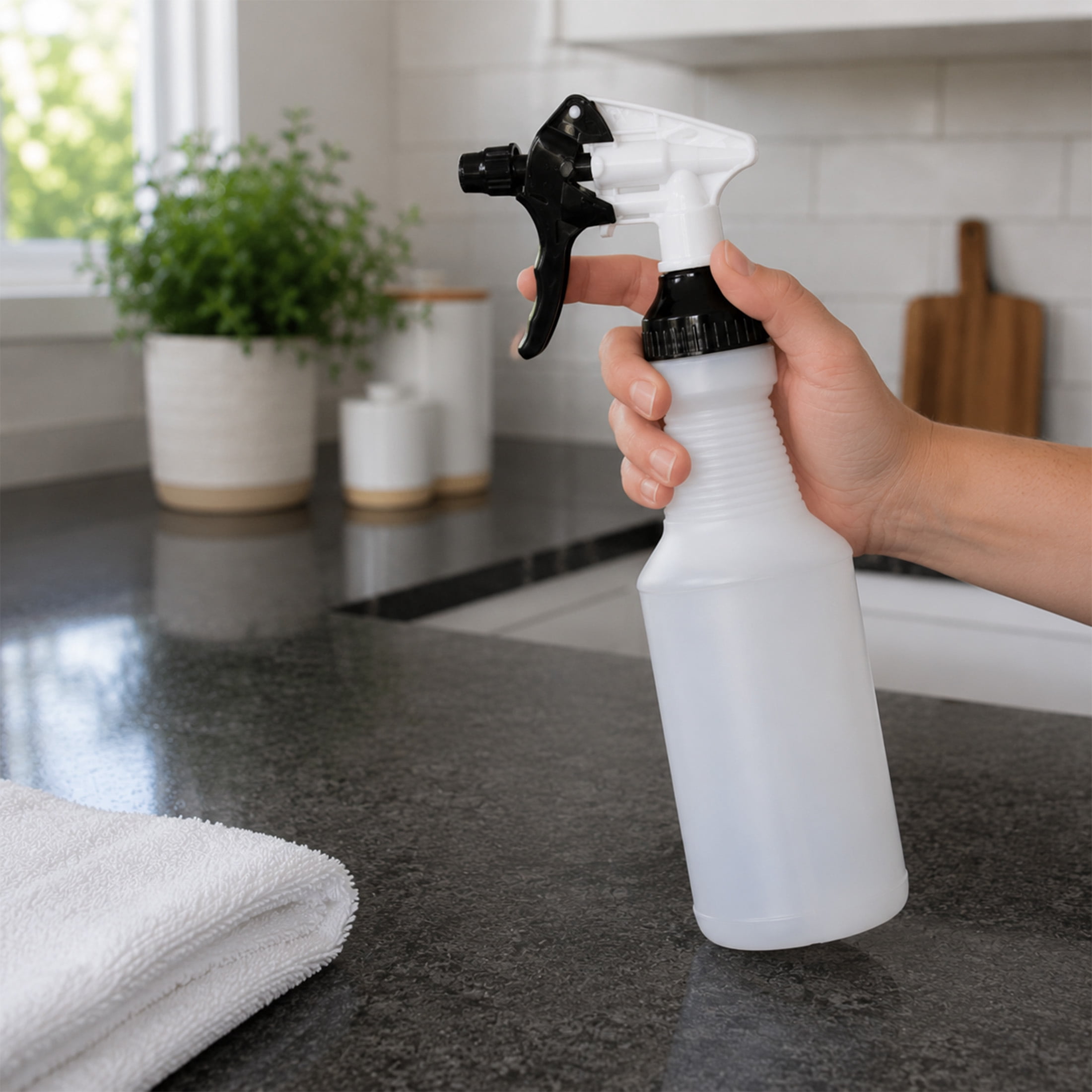 Stout Stuff Plastic Wide Mouth Empty Spray Bottle, Holds 32oz