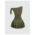 thumbnail image 2 of Vestido mini sin hombros y sin mangas Floerns, verde oscuro, 2 of 5