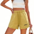 thumbnail image 4 of Women Casual Sweat Shorts Side Split Solid Shorts Elastic Drawstring Short Pants High Waist Lounge Shorts Loose Comfy Athletic Shorts Trendy Soft Summer Outfits Daily Workout Gym Running, 4 of 5