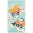 thumbnail image 4 of Unique Loom Whimsy Kids Collection Area Rug - Trucks (2' 2" x 3' 11" Runner Teal/Ivory) Perfect For Kids Bed Room/Nursery Room/Living Room/Class Room/Play Room, 4 of 5