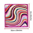 thumbnail image 3 of INSPIRE CHIC Flower Print Stripe Square Neck Scarves Geometry Scarf Kerchief Neckerchief for Women Blue Pink Purple Orange 20 x 20'', 3 of 6