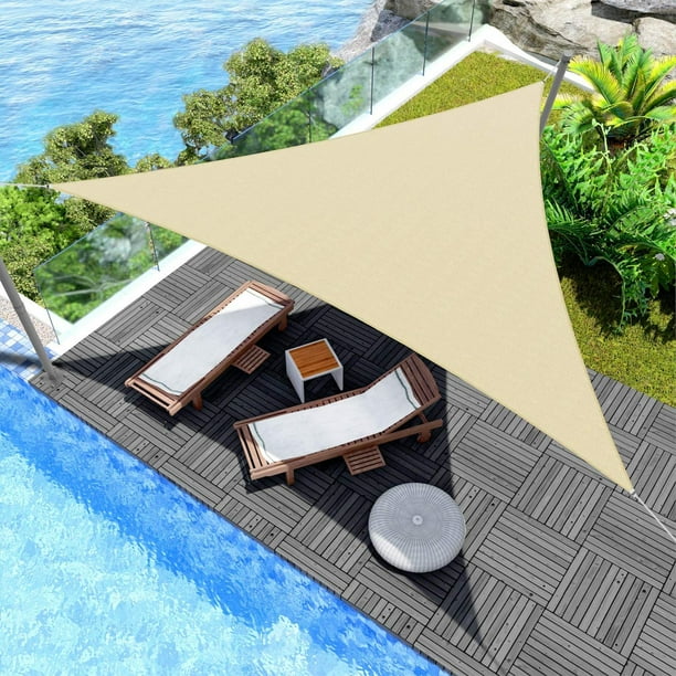 ColourTree TART24 - Toldo De Tamaño Personalizado Para Parasol De 12' X 21' X 24.2', Malla Con Bloqueo UV, Triángulo Derecho, Color Arena Y Beige, UPF50 - Uso Comercial Intensivo