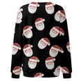 thumbnail image 5 of GBSYEWXS Christmas Women Hoodless Sweatshirt Long Sleeve Crew Neck Santa Claus Print Tops Relaxed Cozy Black Sweatshirt, 5 of 5