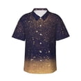 thumbnail image 2 of Goofa Gold Black Glitter Hawaiian Shirt for Men, Unisex Summer Beach Casual Short Sleeve Button Down Shirts,Aloha Tropical Floral print shirt-, 2 of 9