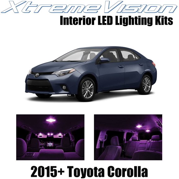 XtremeVision Interior LED for Toyota Corolla 2015 6 pcs Pink Interior LED Kit Installation Tool