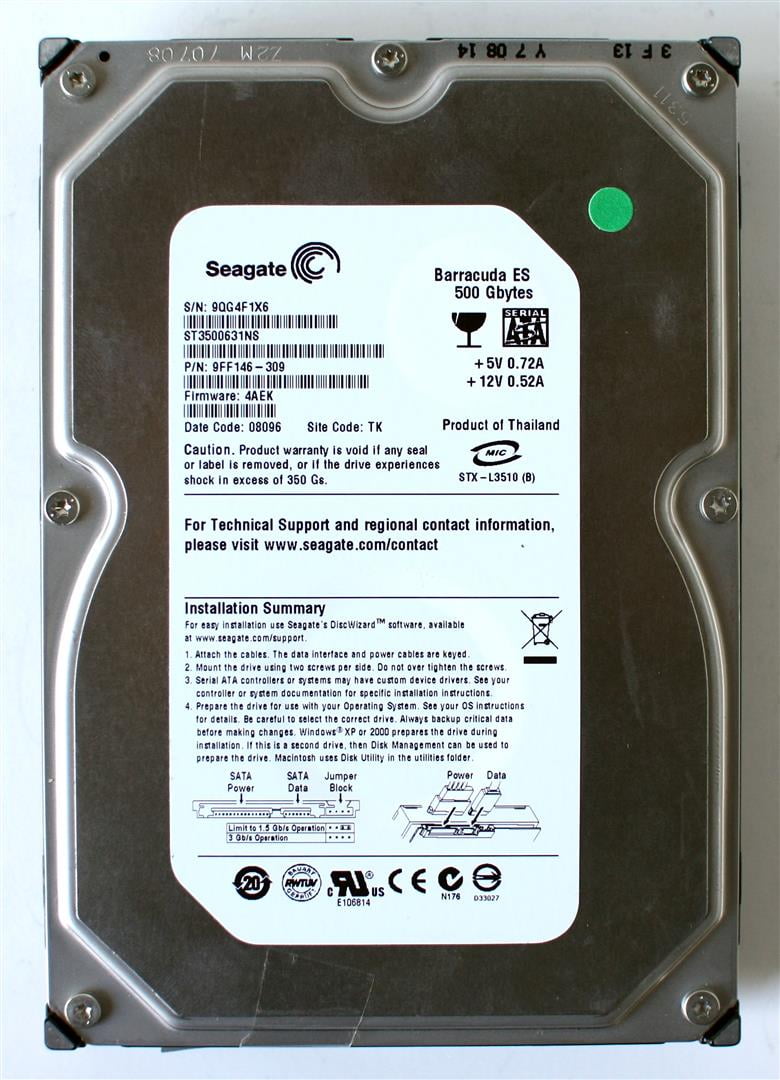 ST3000DM008 P/N: 2DM166-302 F/W: CC26 TK Z50 Seagate 3TB
