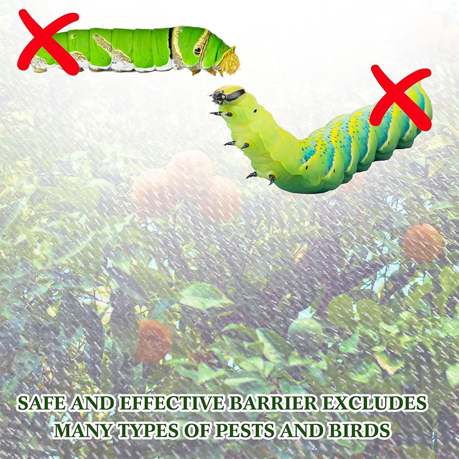 Insect Netting for Garden, 118X118 In, Clear Mesh Netting, Drawstring Lock, Plant Cover, Avian Block, Outdoor Planting, 1 Pc