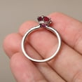 thumbnail image 2 of Custom Hidden Halo Ruby Ring Sterling Silver Anniversary Ring Oval Cut July Birthstone Ring, 2 of 3