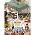 thumbnail image 5 of Green Grey Table Cloth, Modern Minimalist Solid Vertical Stripes Waterproof Tablecloth for Rectangle Tables, Reusable Washable Fabric Table Cover for Restaurant Kitchen Dining Tables 60"x84", 5 of 6