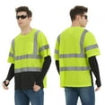 thumbnail image 6 of ProtectX 3-Pack High Visibility Lime Green Heavy-Duty Short Sleeve Reflective Safety T-Shirt, US Size 4XL, 6 of 9