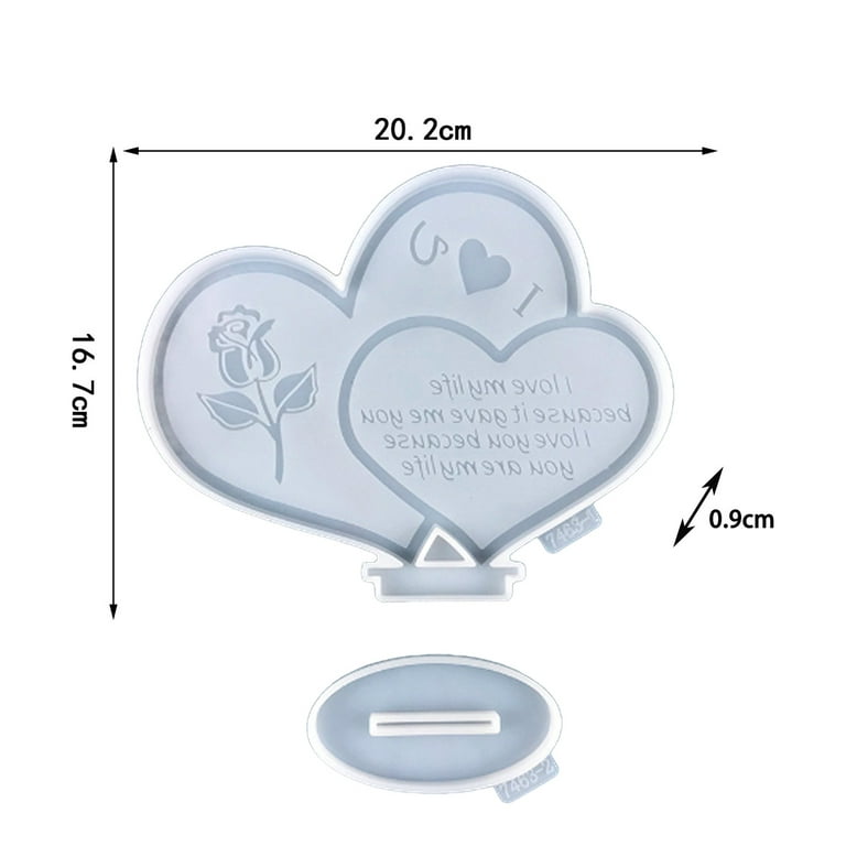 Cheap 2PCS/Set DIY Dual Love Hearts with Base Casting Silicone Mold Crystal Epoxy  Resin Craft Mould Home Desktop Decoration Ornament Making Tools