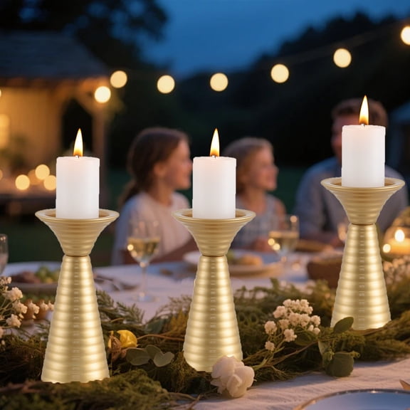 RoamHome Metal Threaded Candlestick Holder for Birthday Party, Wedding, Family Gathering, Home Table Decor Ornament
