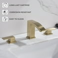 thumbnail image 5 of Waterfall Bathroom Faucet for Sink 3 Hole Widespread with 2-Handle in Gold / Black Brushed Gold Brass Finish, Brushed, Gold Finish, 5 of 5