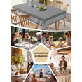 thumbnail image 5 of Grey Geometric Table Cloth, Bohemia Tribal Farm Tribal Patterned Waterproof Tablecloth for Rectangle Tables, Reusable Washable Fabric Table Cover for Restaurant Kitchen Dining Tables 60"x120", 5 of 6