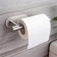 thumbnail image 2 of Adhesive Toilet Paper Holder, No Drilling Stainless Steel Toilet Roll Holder, Stick on Wall for Bathroom and RV, Brushed Silver, 2 of 5