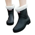 thumbnail image 5 of Women's Rain Shoes Winter Lined Rain Boots With Reinforced Edging And Soles Mid Calf Rubber Boots For Daily Use, 5 of 6