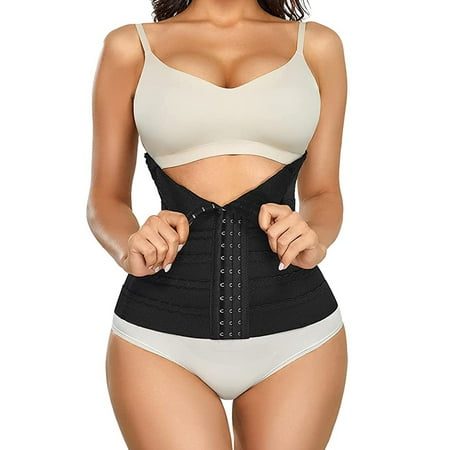 

CtriLady Waist Trainer Corset for Women Shapewear Tummy Control Slimming Waist Cincher Body Shaper Workout Girdles Slim Belly Band Steel Boned Underwear(Black Small)
