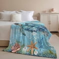 thumbnail image 2 of Throw Blanket for Couch Turtle Soft Fleece Flannel Blankets Cozy Lightweight Blanket for Home Sofa Living Room Starfish Ocean Bed Throws 30" x 40", 2 of 9
